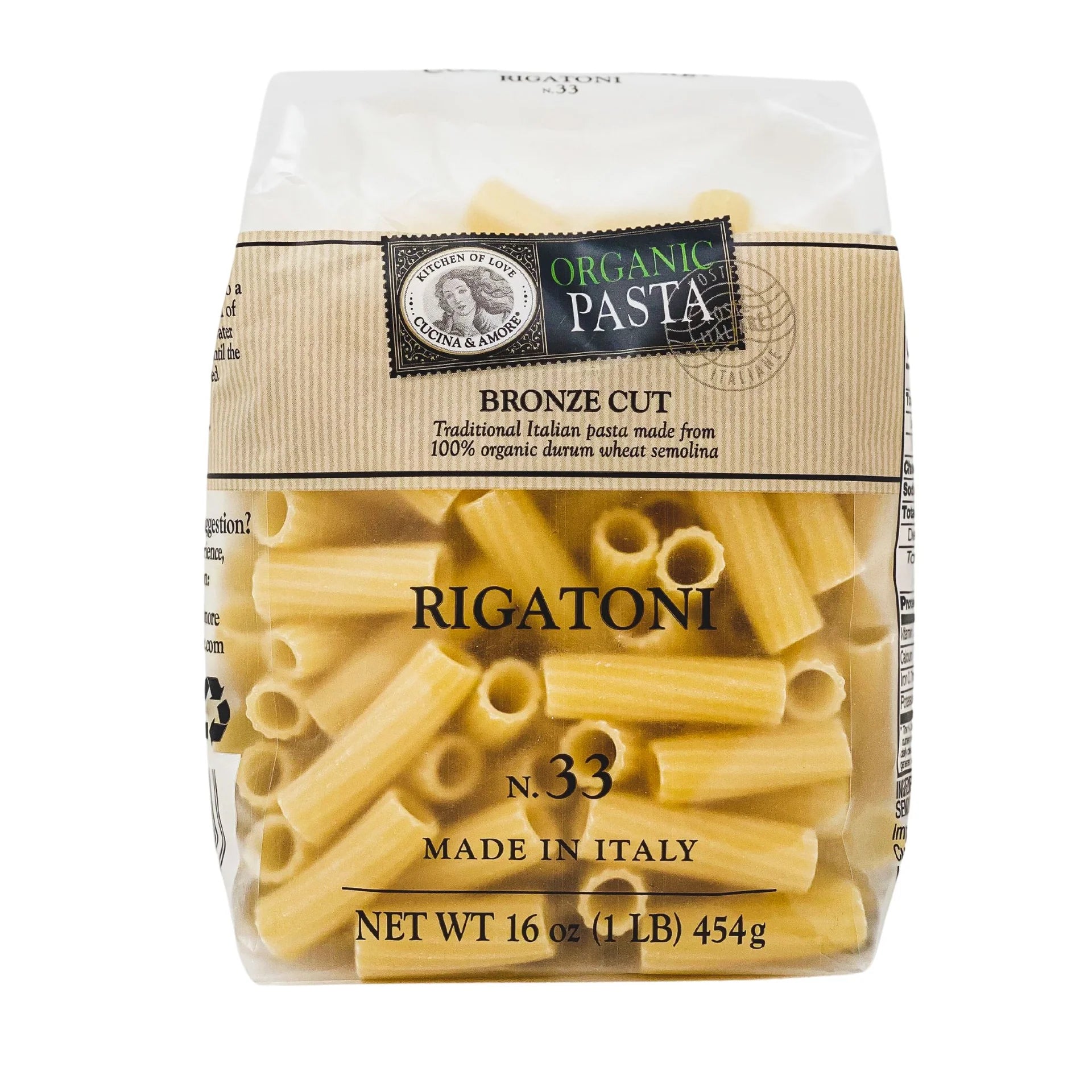 Cucina & Amore Organic Rigatoni Pasta 16oz