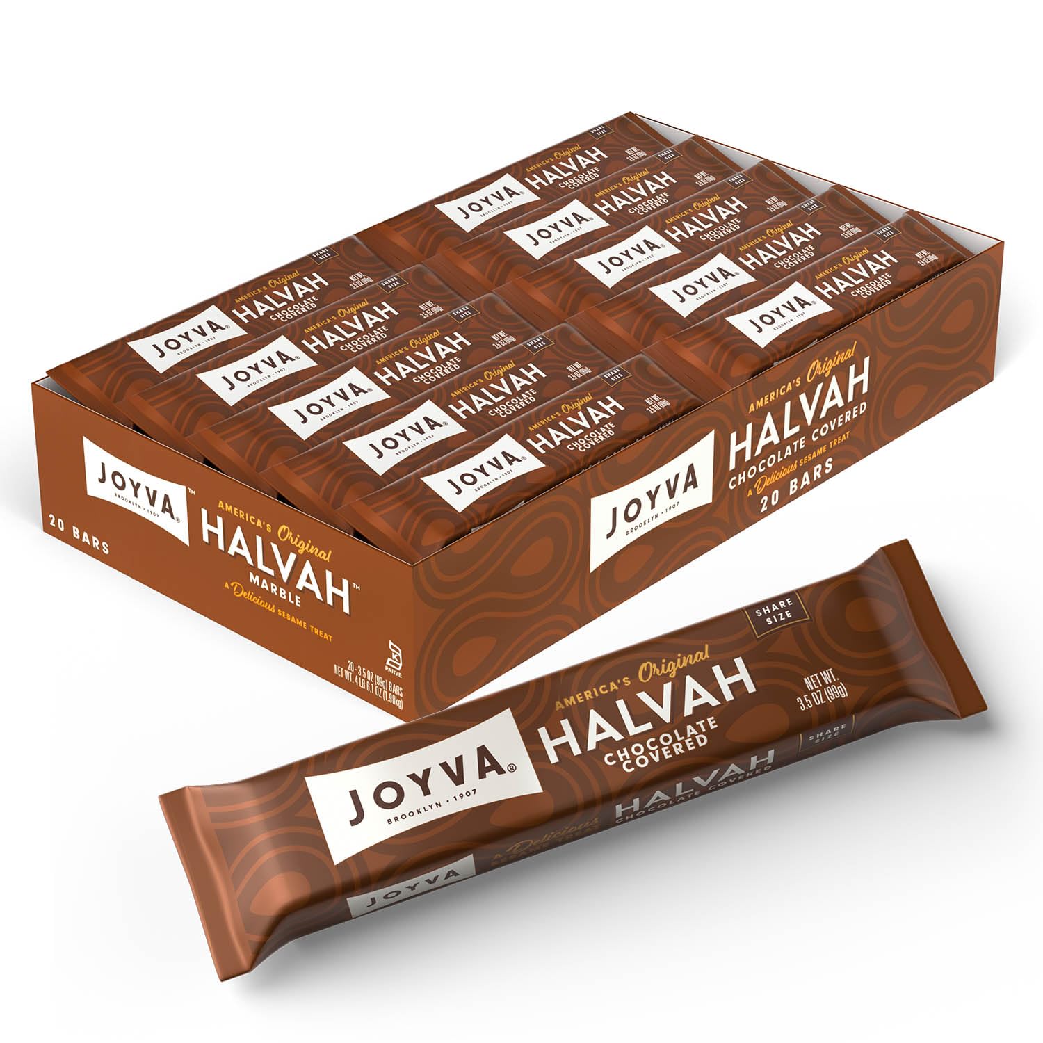 Joyva Halva Bar Chocolate Covered In Foil Pack 3.5oz
