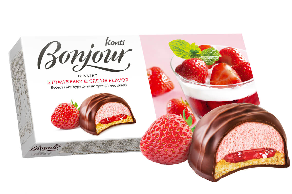 Konti Bonjour Strawberry & Cream 232gr