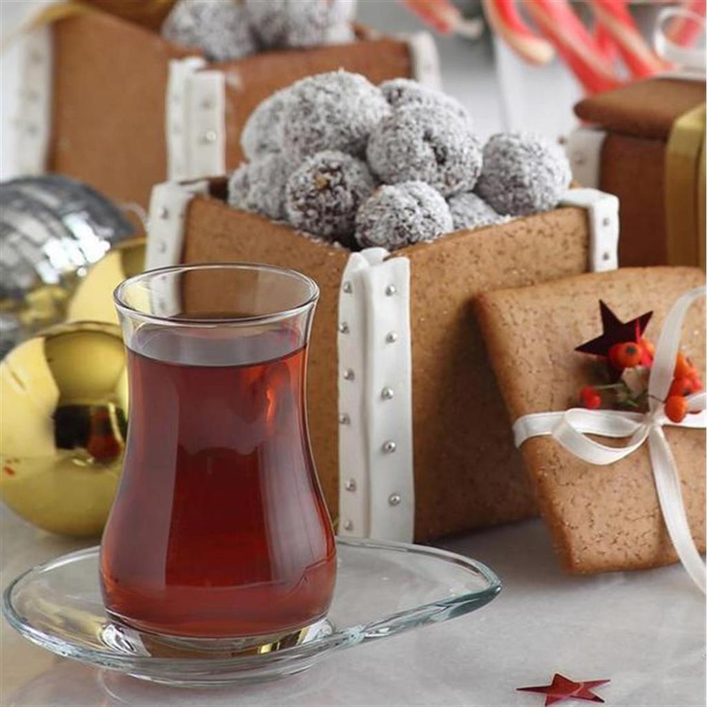 Lav Eva Tea Set (Tea Glasses & Tea Plate) * 12 5.7oz