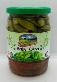 Balkan Valley Baby Okra In Brine, In Glass Jar 19.4oz
