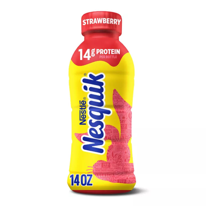 Nestle Quick Strawberry Low Fat Milk 414ml