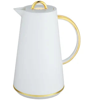 Vacuum Flask Plastic Inner Glass 1lt White