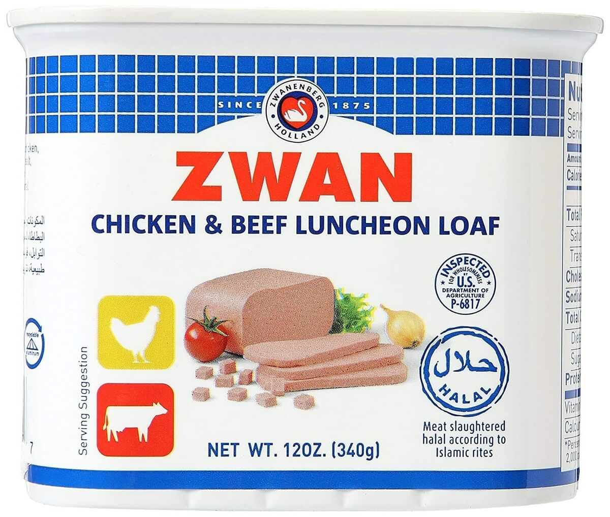 Zwan Halal Chicken & Beef Luncheon Loaf 12oz