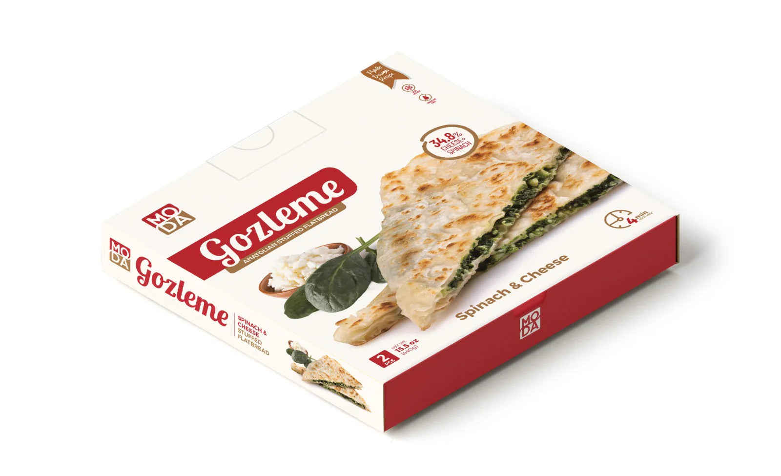 Moda Stuffed Flatbread With Spinach & Cheese 15.5oz